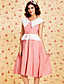  TS Vintage Sleeveless Lapel Swing Dress
