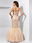  Trumpet/Mermaid Spaghetti Straps Sweetheart Floor-length Tulle Evening Dress