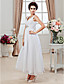  A-line V-neck Ankle-length Chiffon Wedding Dress