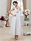  A-line V-neck Ankle-length Chiffon Wedding Dress