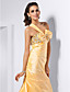  Trumpet/Mermaid One Shoulder Court Train Taffeta Evening Dress