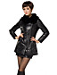  Dekbedden Gevuld met lange mouwen Rabbit Fur Collar Huwelijk / Office Lambskin Leather Coat (Meer kleuren)