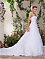  A-line One Shoulder Chapel Train Organza Wedding Dress