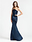  Trumpet/ Mermaid One Shoulder Floor-length Satin Bridesmaid Dress
