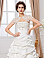  Ball Gown Strapless Court Train Satin Tulle Wedding Dress With Wrap