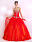  Ball Gown Strapless Floor-length Organza Prom Dress