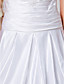  Ball Gown Strapless Chapel Train Satin Wedding Dress