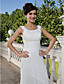  Sheath/Column Scoop Court Train Chiffon Wedding Dress