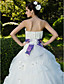  Ball Gown Strapless Floor-length Organza Wedding Dress