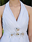  A-line Halter Knee-length Organza Wedding Dress