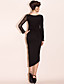  TS Lace Splicing Jersey Dress with Long Sleeve