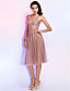  A-line V-neck Knee-length Tulle Cocktail Dress