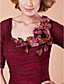  Sheath/Column Scoop Half Sleeve Floor-length Tulle Mother of the Bride Dress
