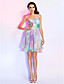  A-line Strapless Short/Mini Chiffon Dress