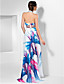  Sheath/Column V-neck Halter Floor-length Chiffon Dress