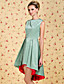  ts vintage kleurblok swallowtail ruches jurk