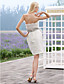  gaine / colonne bustier en organza mini robe de mariée en satin courte