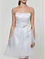  A-line Sweetheart Knee-length Satin And Organza Bridesmaid Dress