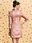  ts vintage runden Kragen Glitter Jacquard Trenchcoat
