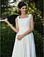  A-line/Princess Square Knee-length Chiffon Wedding Dress