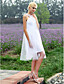  A-line Scoop Knee-length Tulle Wedding Dress