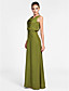  Sheath/Column Cowl Floor-length Chiffon Bridesmaid Dress