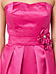  A-line Sweetheart Knee-length Satin Bridesmaid Dress With Flower(s)