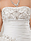 a-line senza spalline cappella treno organza abito da sposa