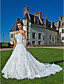  A-line Sweetheart Strapless Chapel Train Organza Wedding Dress
