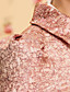  ts vintage runden Kragen Glitter Jacquard Trenchcoat