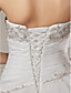  a-line senza spalline cappella treno organza abito da sposa