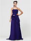  Sheath/Column Floor-length Chiffon Bridesmaid Dress With Cascading Ruffles