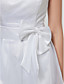  A-line Sweetheart Knee-length Satin And Organza Bridesmaid Dress