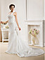  Trumpet/ Mermaid Halter Satin Wedding Dress with Removable Court Train