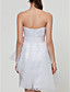  A-line Sweetheart Knee-length Satin And Organza Bridesmaid Dress