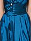  A-line Halter Knee-length Taffeta Bridesmaid Dress