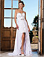  Sheath/Column Sweetheart Asymmetrical Chiffon Evening Dress With Removable Train