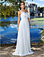  Sheath/Column Straps Floor-length Chiffon Wedding Dress