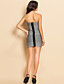  verificação padrão ts vestido bandage strapless bodycon