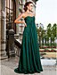  uma linha de varredura strapless / escova de trem chiffon vestido de noite