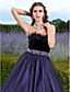  A-line Strapless Floor-length Tulle Evening Dress With Feathers/fur