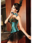  Charming Lace and Acrylic Strapless Peacock Corset(A Set)