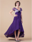  A-line V-neck Asymmetrical Chiffon Mother of the Bride Dress