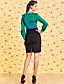  TS VINTAGE Contrast Color Puff Sleeve Velvet Dress