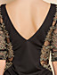  TS V Back Gold Lace Stitching Jersey Bodycon Dress