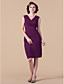  schede / kolom v-hals knie-lengte chiffon moeder van de bruid jurk