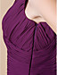  schede / kolom v-hals knie-lengte chiffon moeder van de bruid jurk