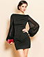  TS Simplicity Beads Lantern Sleeve Jersey Sheath Dress