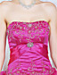  Ball Gown Strapless Floor-length Satin And Tulle Evening Dress With Beading And Crystal Brooch