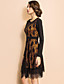  TS Lace Layered Long Sleeve Swing Dress